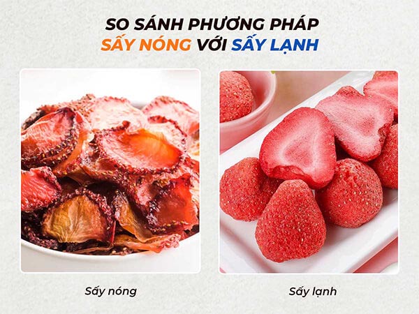 so sánh sấy nóng và sấy lạnh