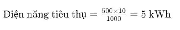 ví dụ tính điện năng tiêu thu của máy sấy thực phẩm