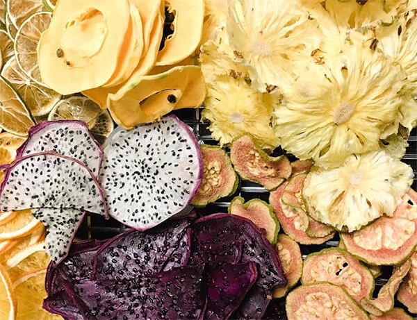 sự thay đổi hình dáng khi trái cây qua quy trình sấy