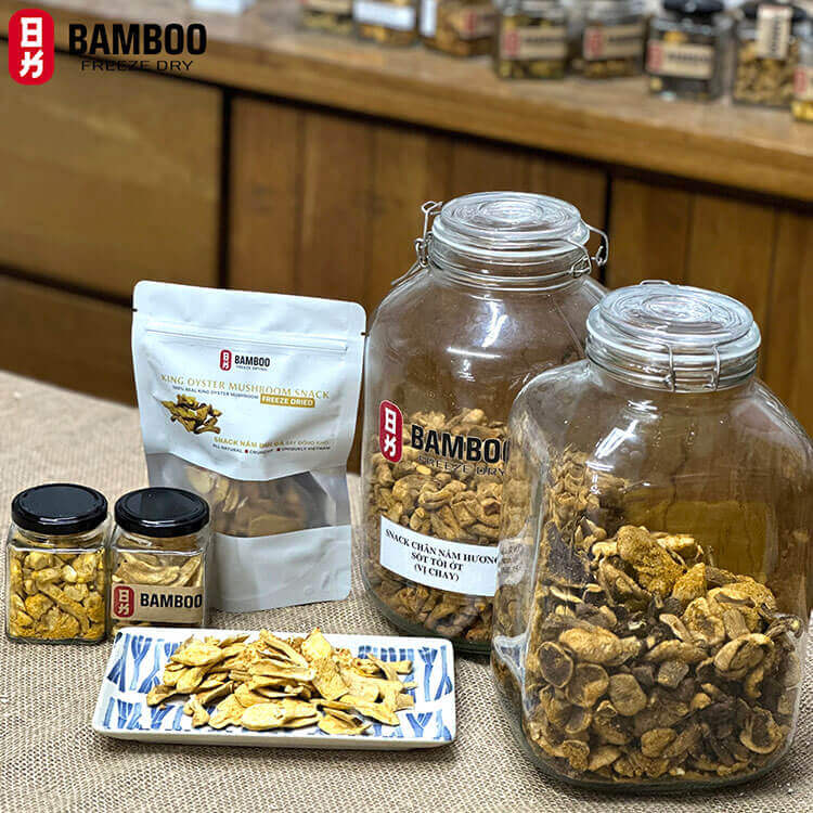 Snack healthy nấm đùi gà Sấy thăng hoa