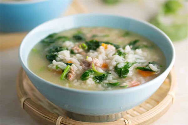 cháo chùm ngây tôm