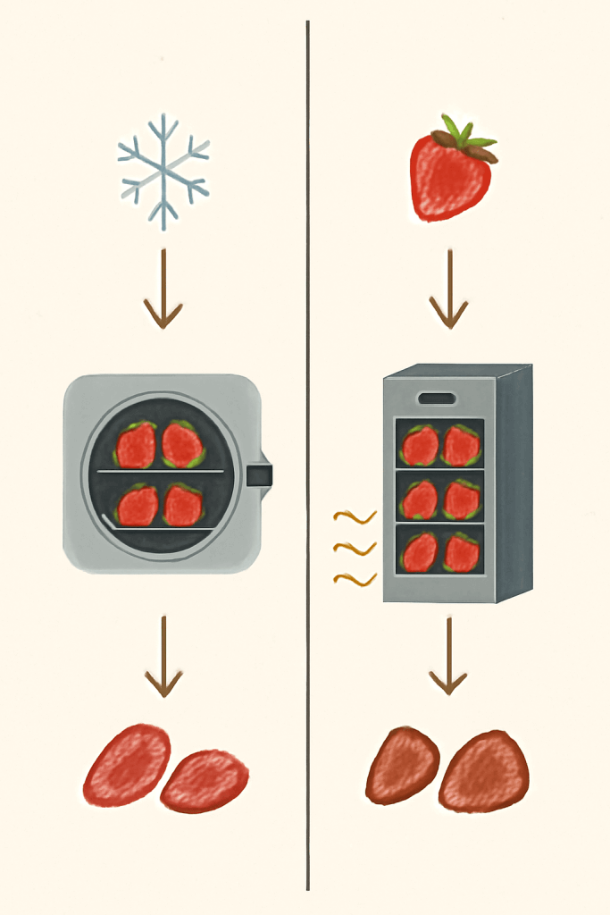 So sánh quy trình sấy thăng hoa và sấy lạnh