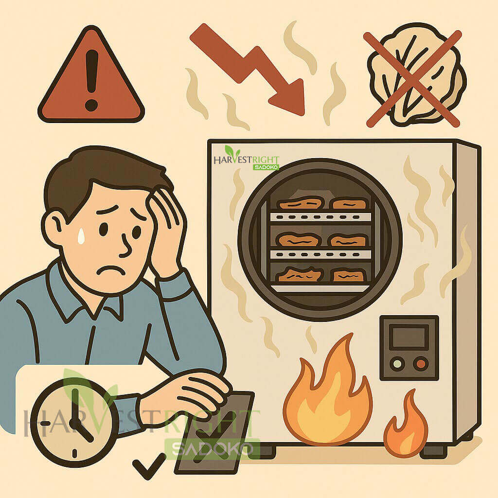 Hậu quả việc vận hành sai máy sấy thăng hoa