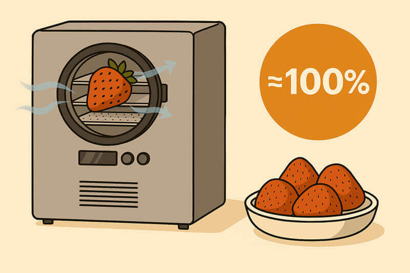 sấy thăng hoa có thể giữ được 100% giá trị dinh dưỡng