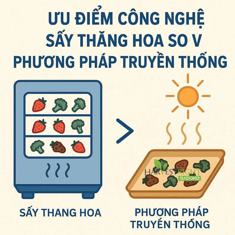 Ưu điểm vượt trội sấy thăng hoa so với phương pháp truyền thống